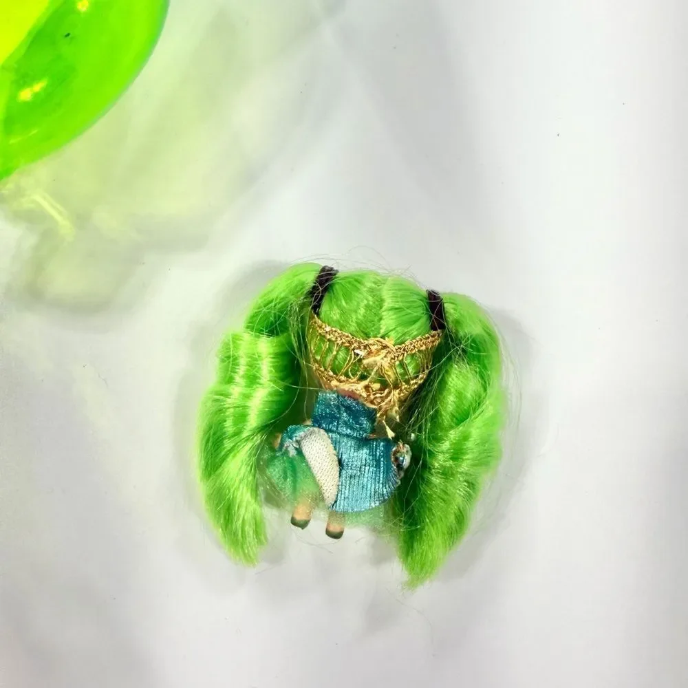 Vintage RARE 1968 Mattel Kiddle cone green doll toy.